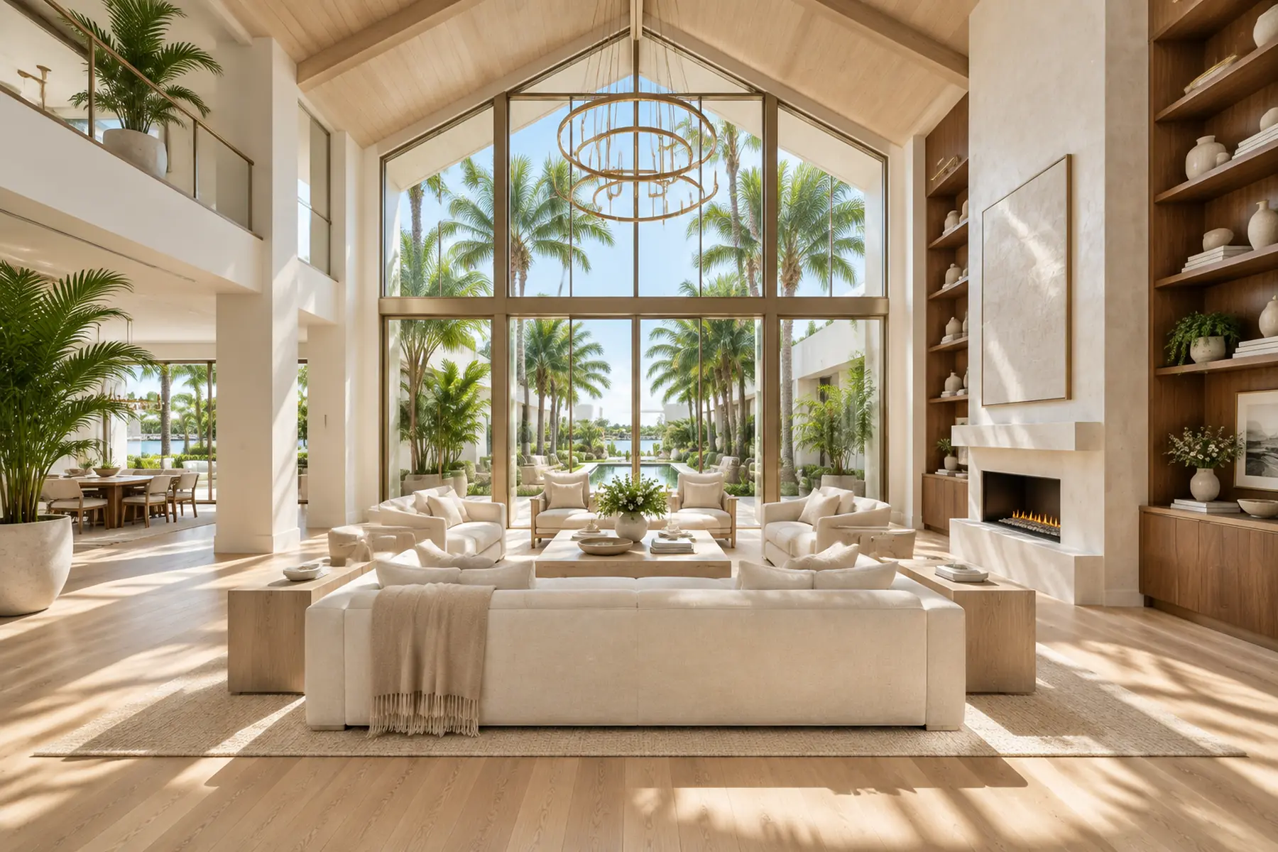 Expanded South Florida living area with broad openings, garden light, and seamless circulation